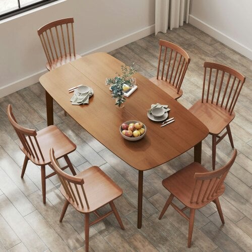 Wyld Haus Graspette Solid Wood Light Brown Rectangular Dining Table