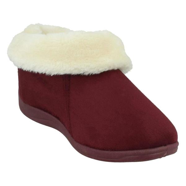 Rose Bank Ladies Rose Bank Memory Foam Velour Bootee Slippers Sharon