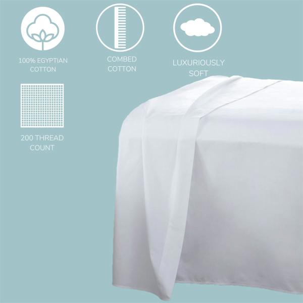 T-200 Flat Sheet - White - Single