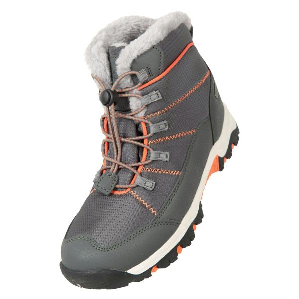 Mountain Warehouse Childrens/Kids Comet Waterproof Snow Boots - Grey/Orange - 
