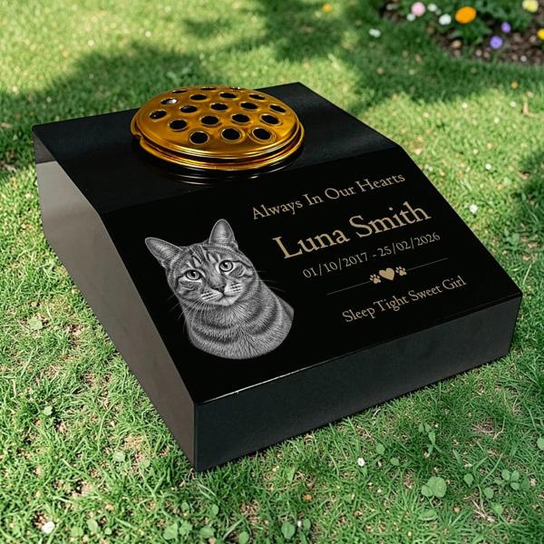 Memorials Direct Cat Memorial Granite Photo Desk