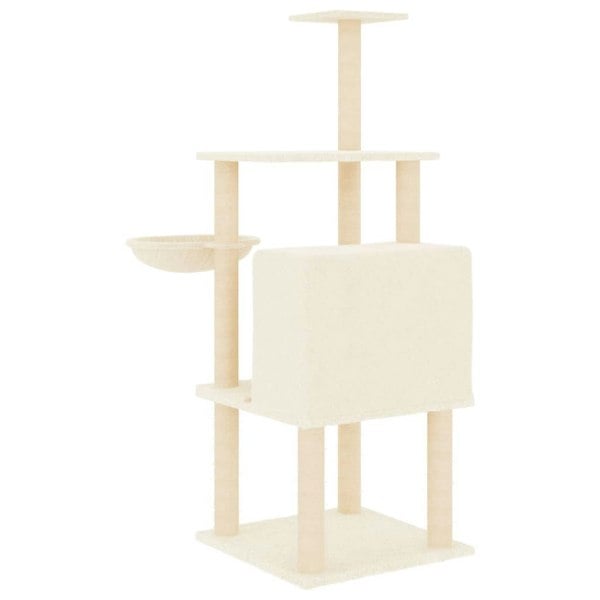 Berkfield Cat Tree with Sisal Scratching Posts Cream 132 cm