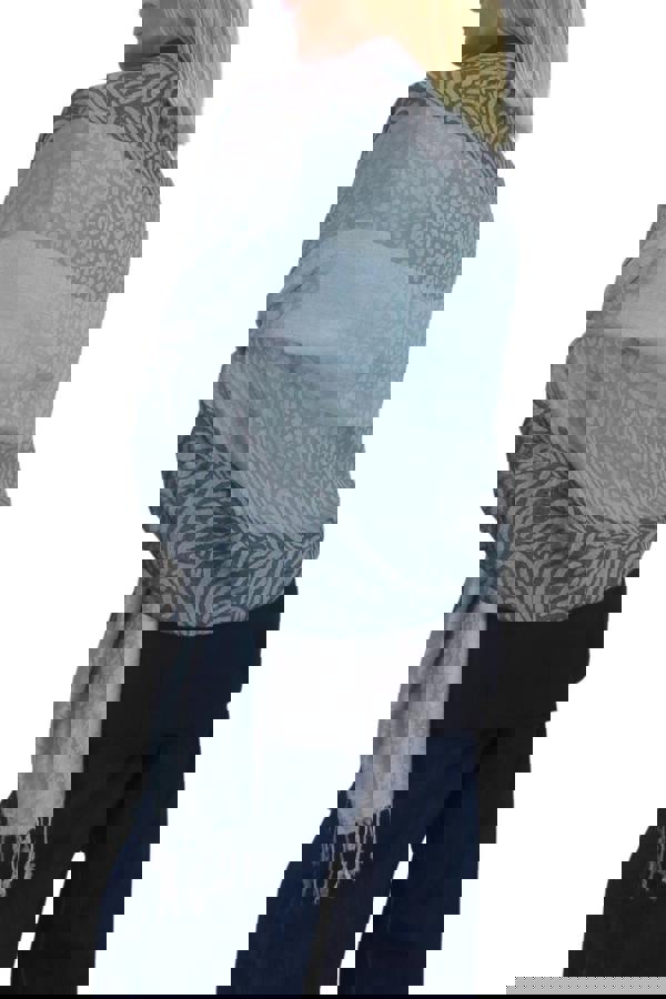 Paulo Due Block Stripe Animal Print Scarf