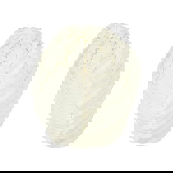 Cream knit beanie with pleated fabric swim cap style