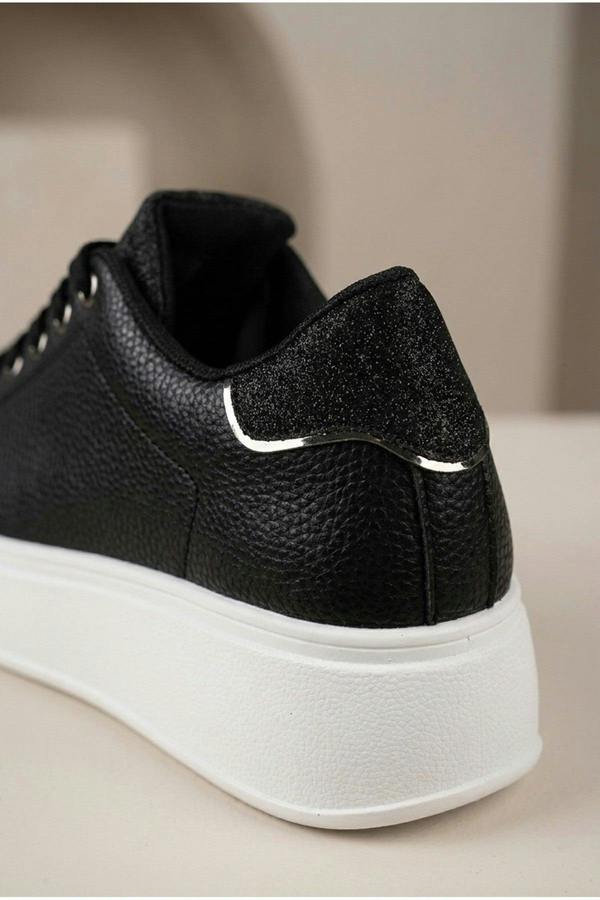 Sophie Womens Classic Platform Trainers - Black