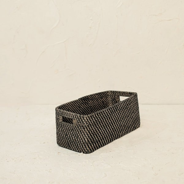 Colourful rattan storage baskets in 4 colours - Coastal Villa Homeware