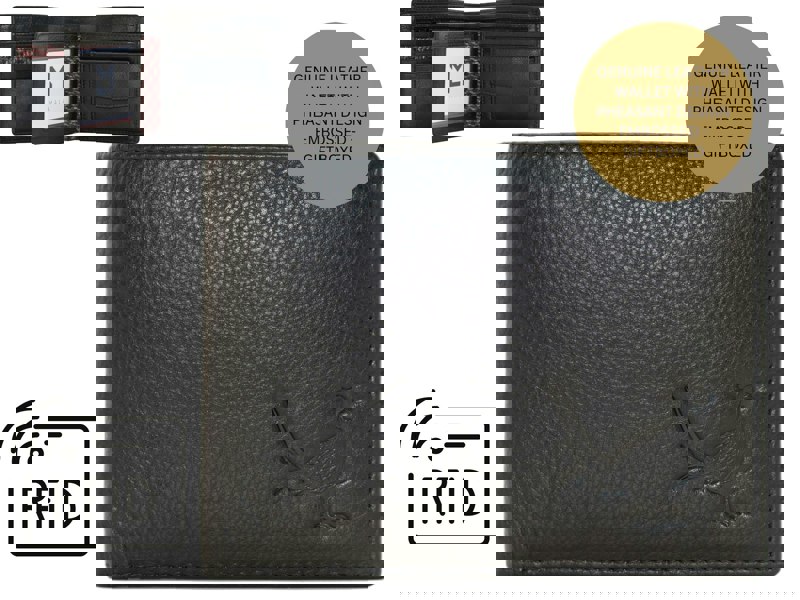Mala Leather Grayson Leather RFID Bifold Wallet – Pheasant Embossed