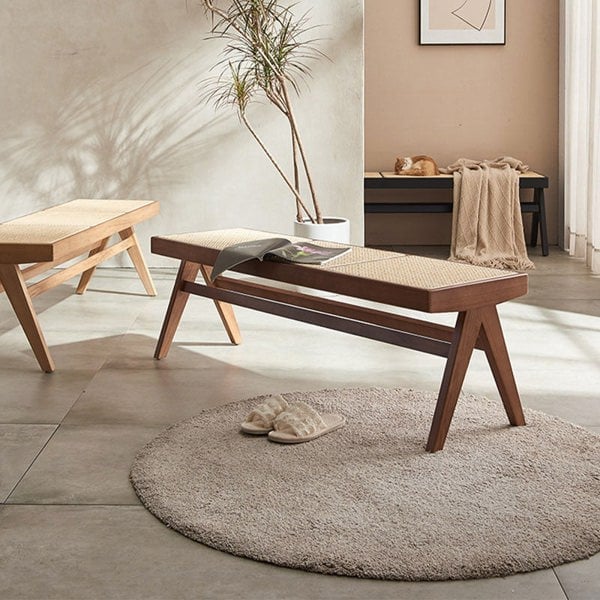 Patrick Rattan Bench, Ash Wood-Weilai Concept-Weilai Concept