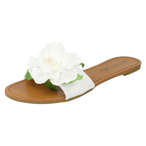 Spot On Ladies Spot On Flower Detail Sandals