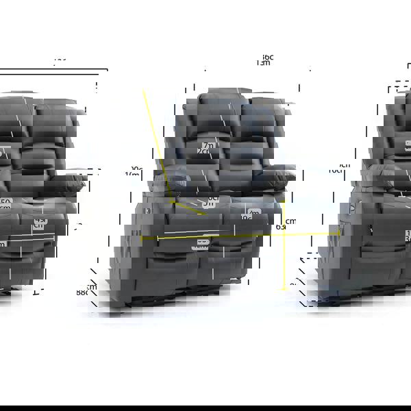 Furnishings For Less Arlo Leather Like Black or Grey 3 + 2 Electric Reclining Sofa Suite USB Charging + Drinks Tray