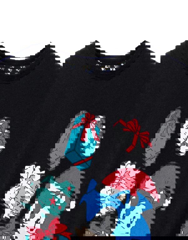 Sonic the Hedgehog Boys Black Christmas Presents Short Sleeved T-Shirt