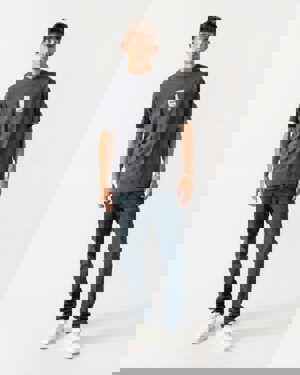 BOSS Green Tee Photoprint Mens T-Shirt - Dark Grey 027