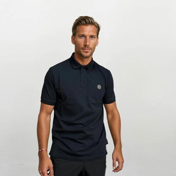 Stone Island Compass Logo Polo Navy - chancefashionco