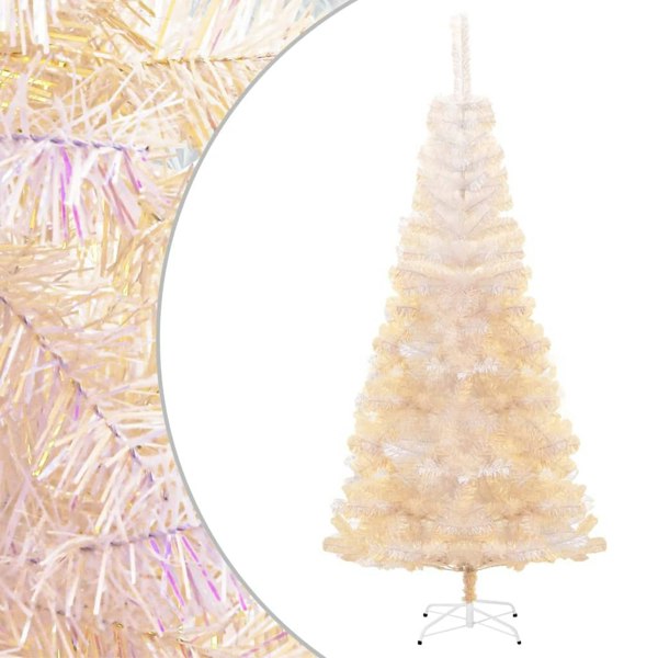 Berkfield Artificial Christmas Tree with Iridescent Tips White 240 cm PVC