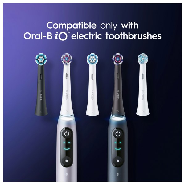 Oral-B iO Radiant White Black Toothbrush Heads, Pack of 4 Counts