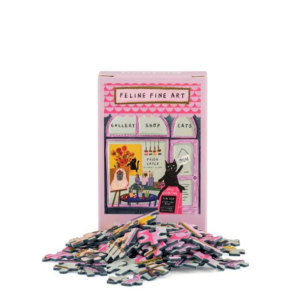 Happily Puzzles Feline Fine Art  - 99 Piece Mini Jigsaw Puzzle
