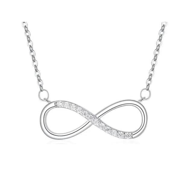 Serafina Sophie Necklace - 925 Sterling Silver CZ Infinity Pendant Necklace