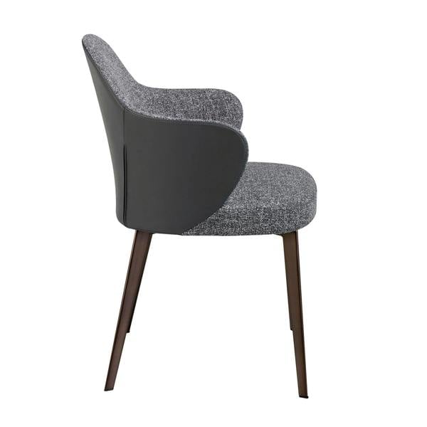 Angel Cerdá Dark Grey Fabric and Leatherette Chair 4102