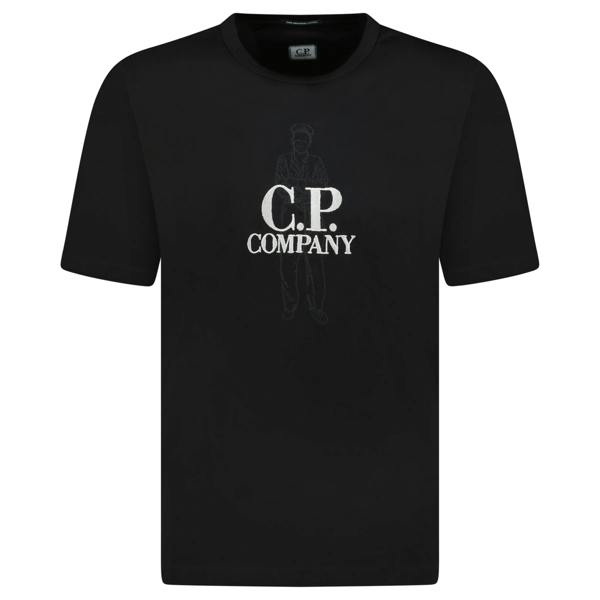 CP Company Mercerized Cotton Jersey Sailor T-Shirt Black - chancefashionco