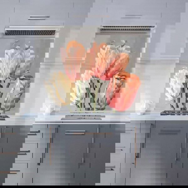 Warren Reed - Designer Spring Tulips Kitchen Splashback