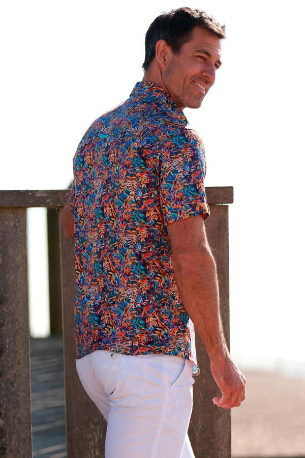 TROPICAL NEON SHORT SLEEVE SHIRT – Premium Men's Patterned Shirt by Claudio Lugli | Bold Design, Tailored Fit, Best Printed Shirts