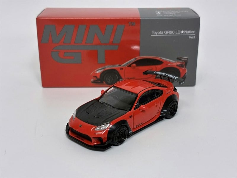 Mini GT Toyota GR86 LB Nation Red RHD 1:64 Scale Mini GT MGT00885R