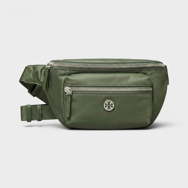 Tory Burch Nylon Mixed Materials Belt Bag Green Khaki