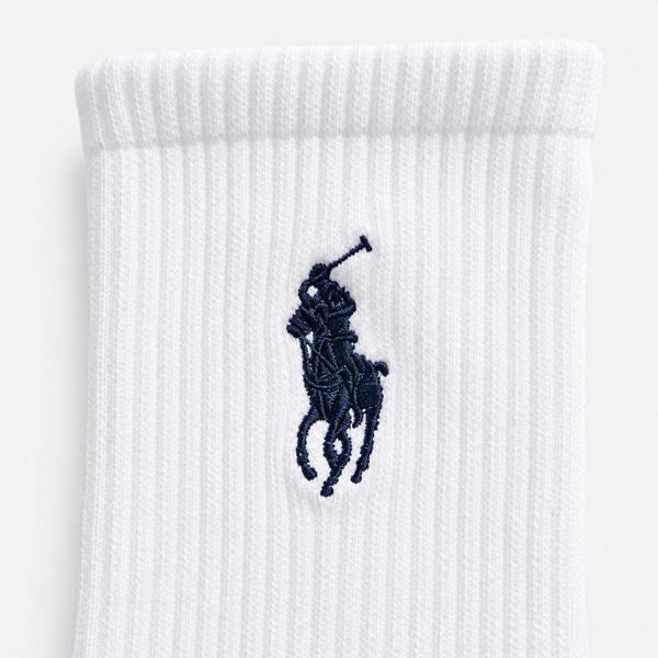 Polo Ralph Lauren EMBROIDBIGPP Crew Socks Socks   in  White