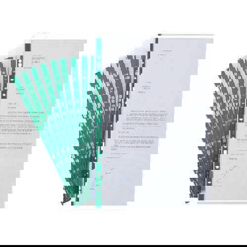 KAV 25 x Premium Quality 60 Micron Deluxe Glass Clear A4 Punched Punch Pockets - Green Strip