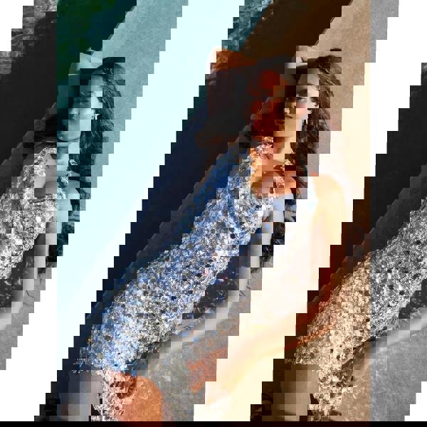 Pink Vanilla Halter Neck Sequin Dress