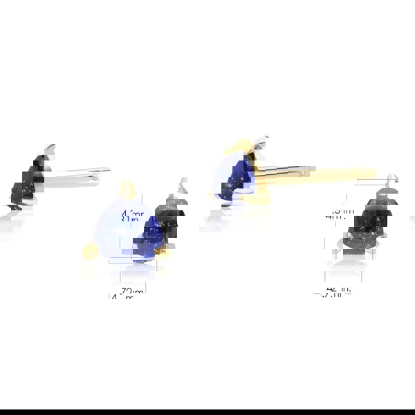 135E1183029 Classic Trillion Lapis Lazuli Stud Earrings in 9ct Yellow Gold 3