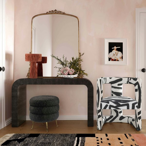 Furniture Edit Ada Chair in Black Brushstroke Pattern