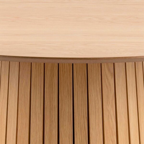 Wyld Haus Twillbury Round Oak Dining Table Slatted Base