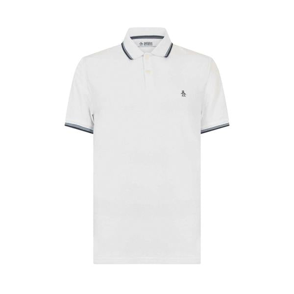 Original Penguin Mens Pique Short-Sleeved Polo Shirt - White - 
