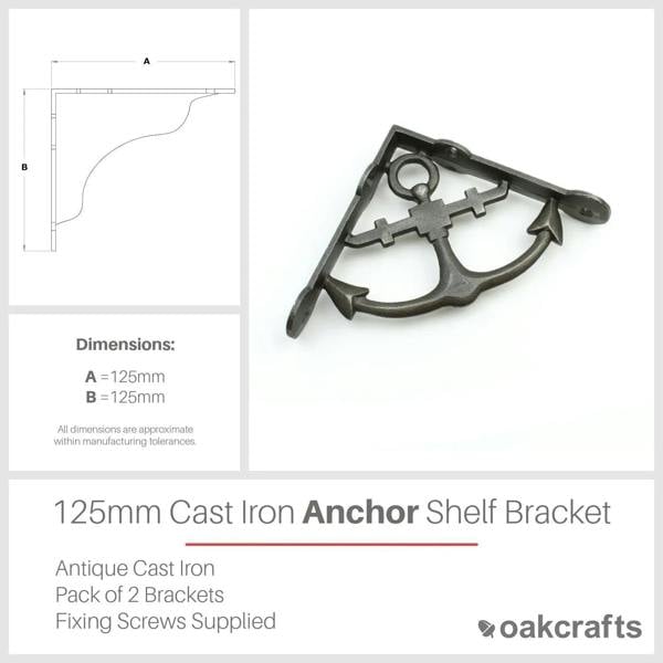 Pair of Cast Iron Anchor Shelf Brackets