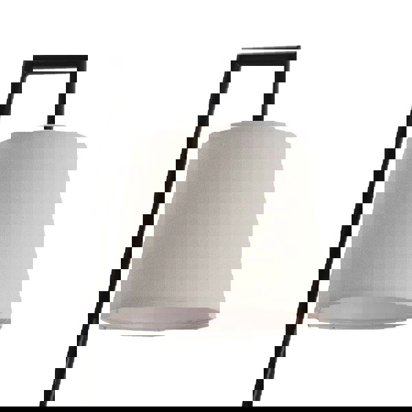 150cm H Metal Tray Table Floor Lamp with Linen Lampshade Floor Lamps Living and Home