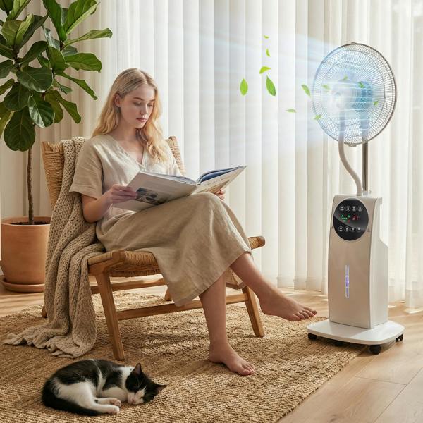 Pedestal Fan with Water Mist Spray