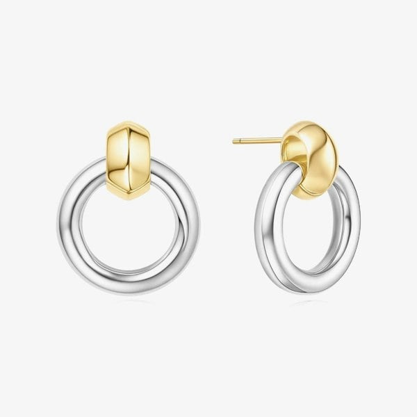 Ania Haie Vogue Maven Two Tone Hoop Stud Earrings E062-10T