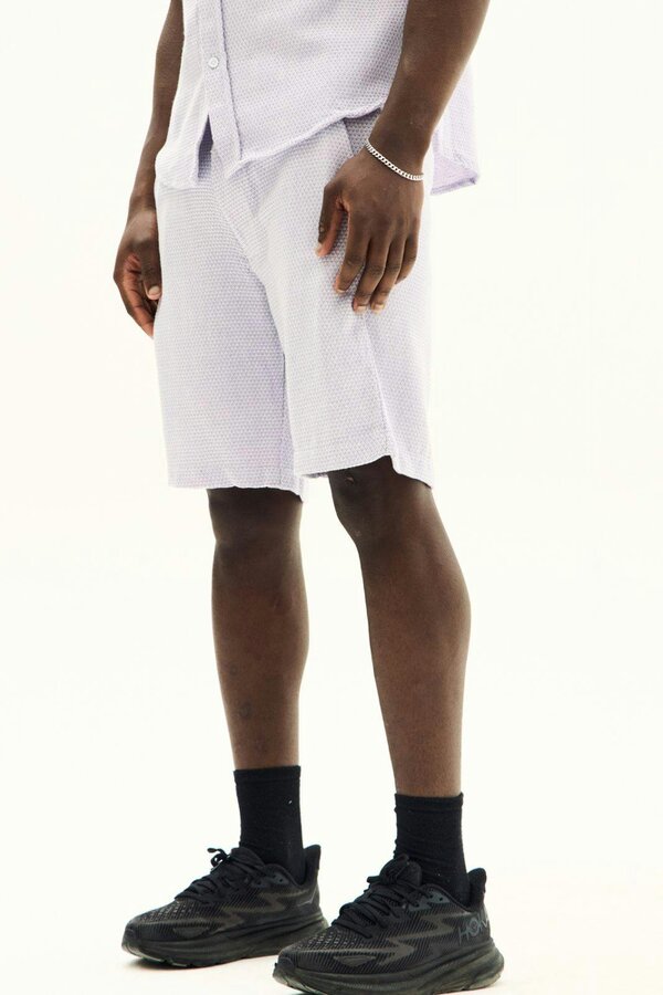 Men’s Slim Fit Textured Shirt & Shorts Co-Ord Set