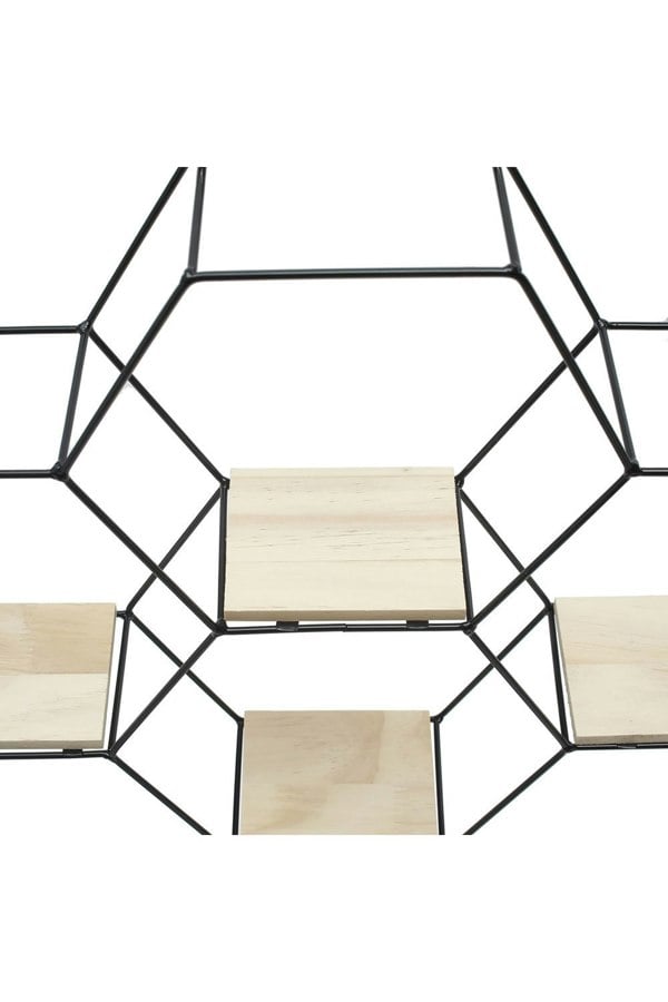 Living and Home Modern Hexagon Wall-mount Shelf with Iron Frame
