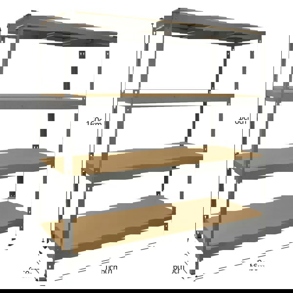 Monster Racking Q-Rax Heavy Duty Storage Shelving, 160cm W, 60cm D, Grey