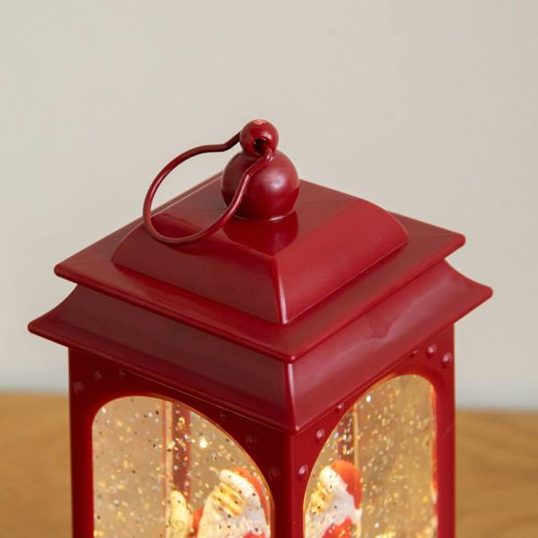 Samuel Alexander 21cm Dual Powered Red Santa Christmas Water Spinner with Warm White LEDs