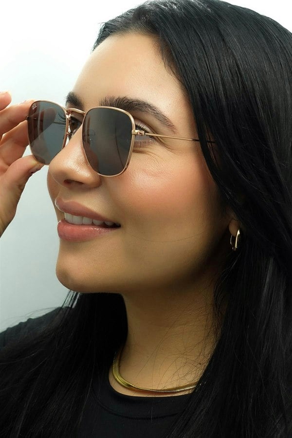 Ray-Ban Sunglasses RB3857 Frank 9202B1 Rose Gold Dark Grey