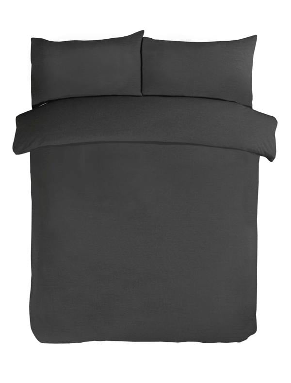 Smart Living Jersey Melange Polycotton Fitted Bedsheet or Pillowcase - CHARCOAL