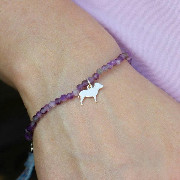 Mylee London Staffordshire Bull Terrier Silhouette Crystal Bracelet - Personalised