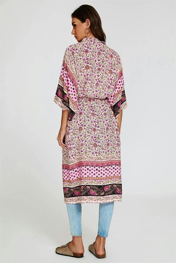 FS Collection Relaxed Cotton Kimono In Pink