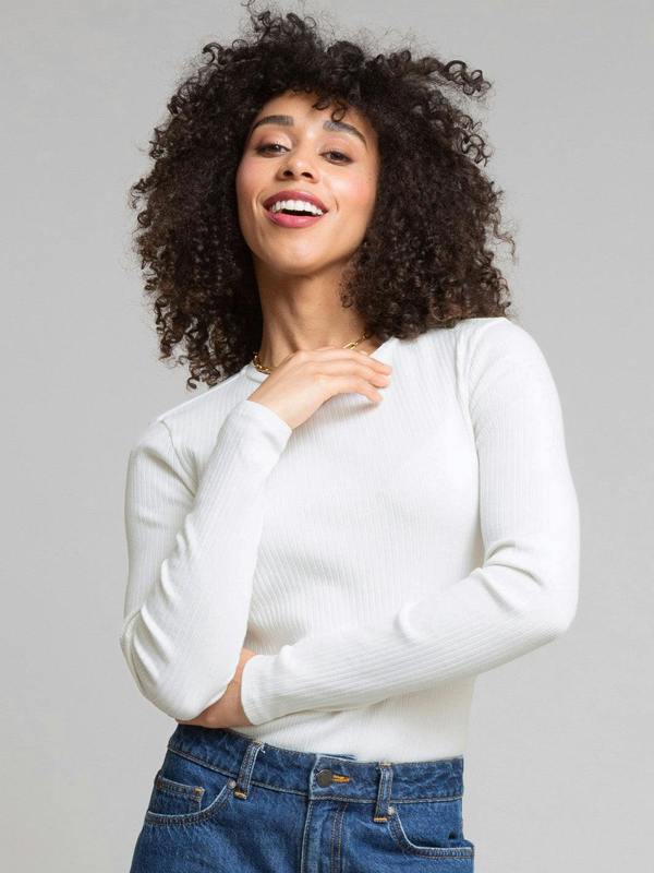 Kite Womens Organic Portesham Ribbed Jersey T-Shirt Off-White