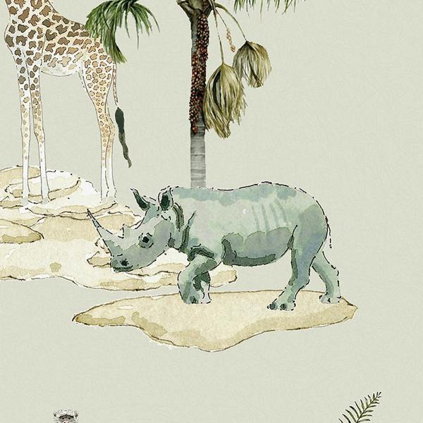 Sophie Allport Animals of the World Hambleton Sage Wallpaper