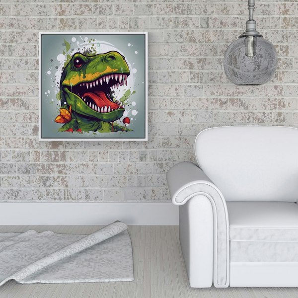 Warren Reed Laughing T-Rex Framed Canvas