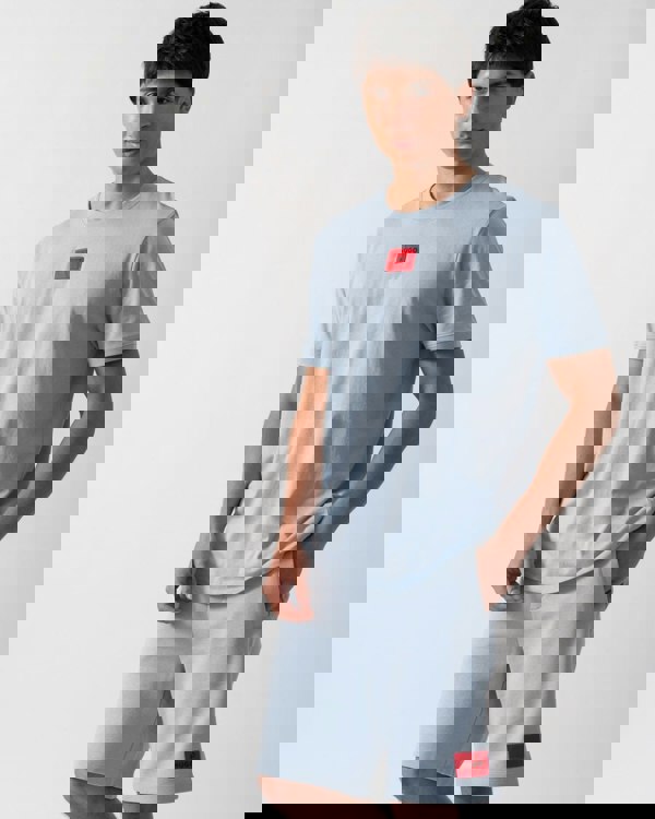 HUGO Diragolino212 Label Logo Mens T-Shirt - Open Blue 483